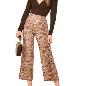 Reformation size 4 Marlon snake print high waisted pants fall animal print